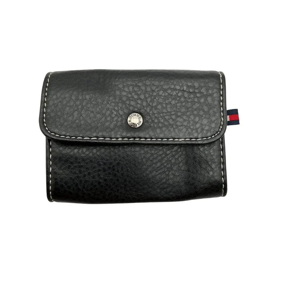 Tommy Hilfiger Pebbled Black Coin Case Pouch